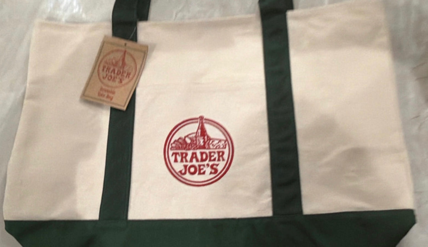 Trader Joe Large Canvas Tote Bag