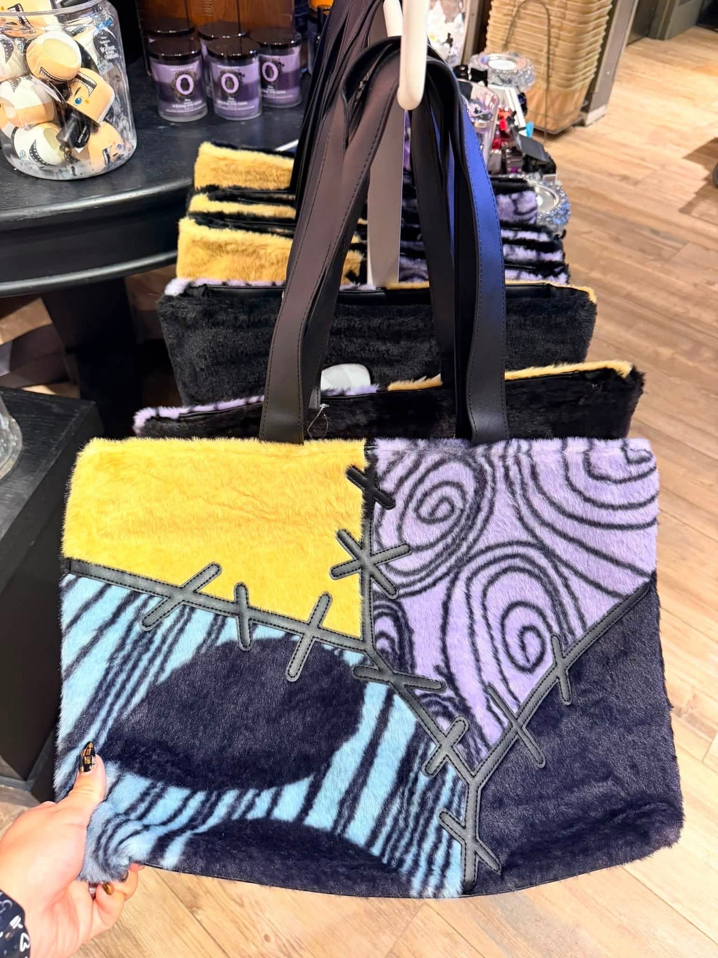 Bath & Body Works X Nightmare Before Christmas Large Faux Fur Reversable Tote