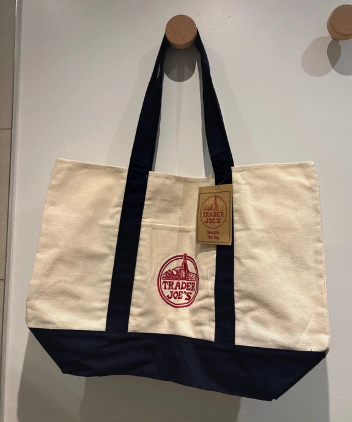 Trader Joe Large Canvas Tote Bag