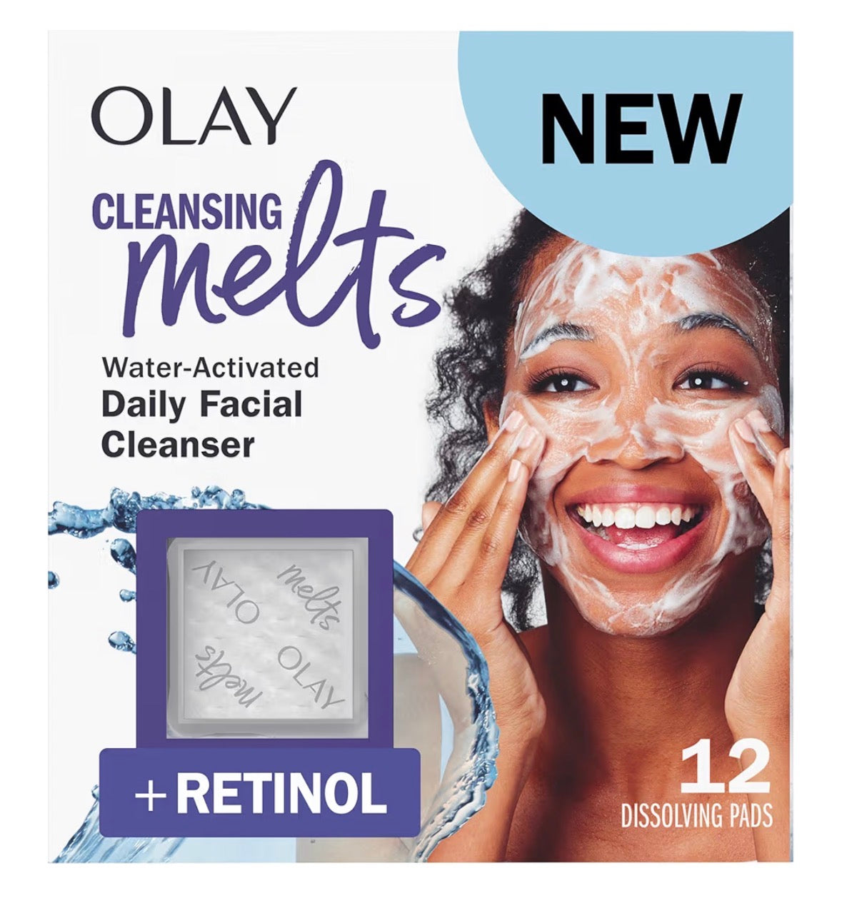 Olay Cleansing Melts - Daily Facial Cleanser + Retinol 12ct