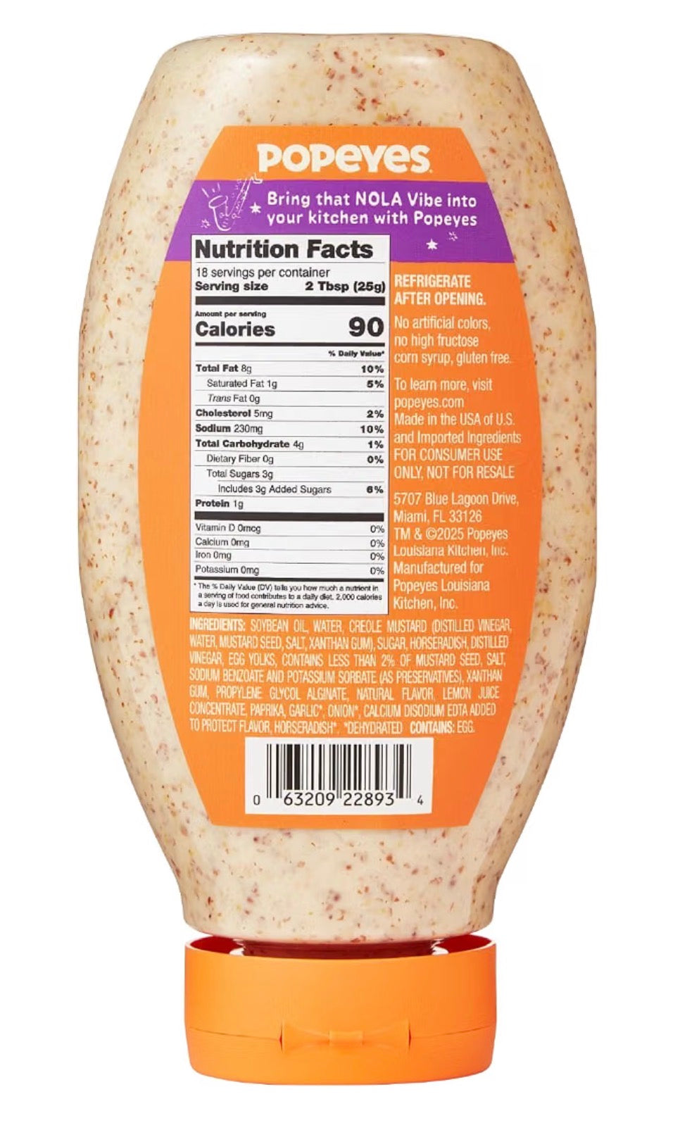 Popeyes Dipping Sauce (542ml) - Mardi Gras Mustard
