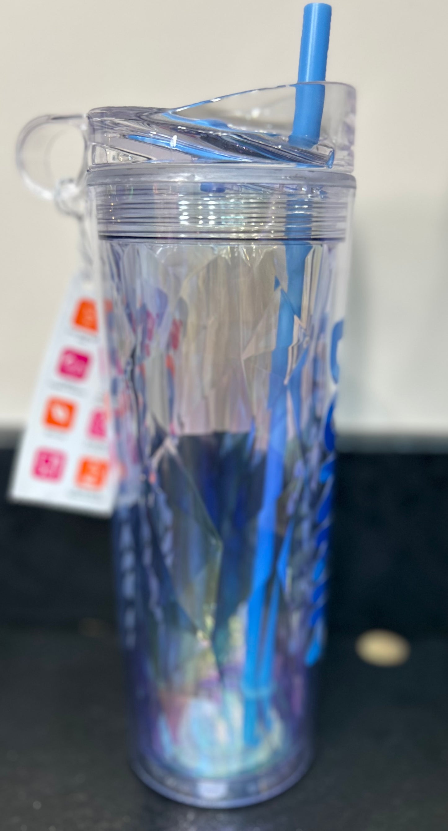 Dunkin’ Donuts Iridescent Reusable Tumbler with Straw - Blue