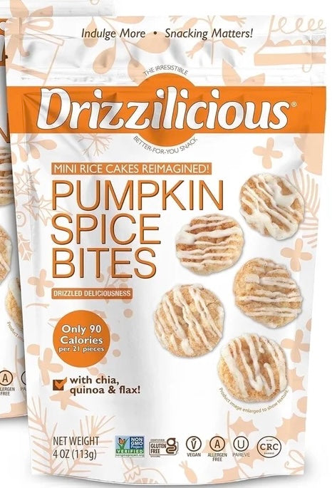 Drizzilicious Rice Cake Bites - Pumpkin Spice