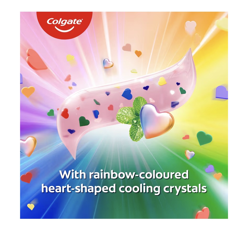 Colgate MaxFresh Rainbow Fresh Toothpaste (100g) - Heart Shaped Cooling Crystals