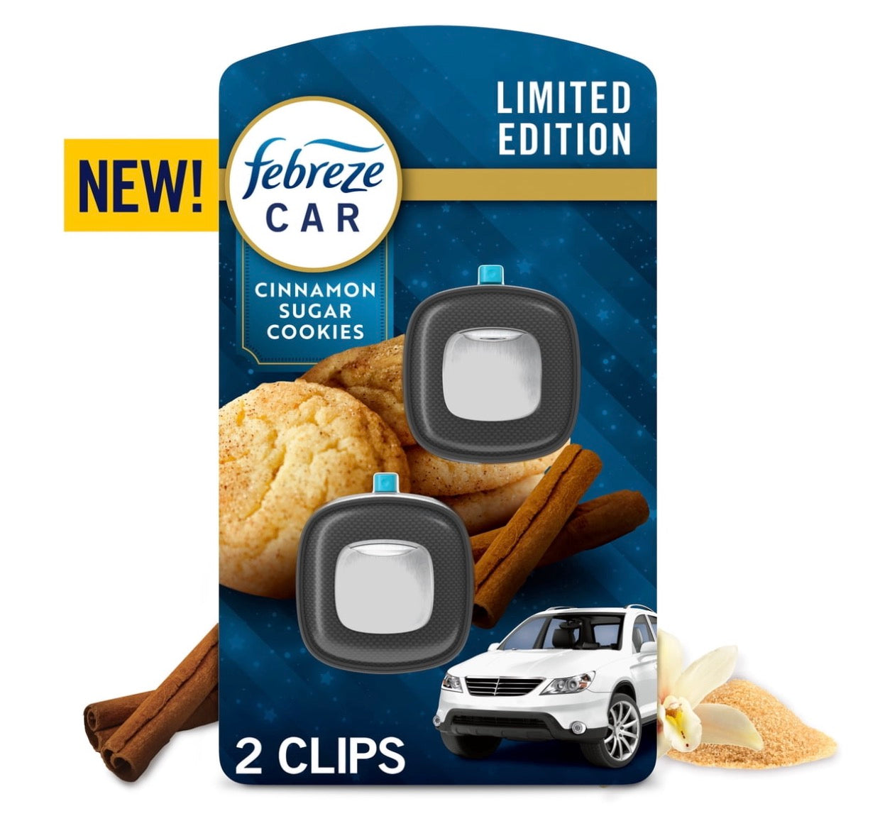 Febreeze Car Small Spaces 2pk - Cinnamon Sugar Cookie