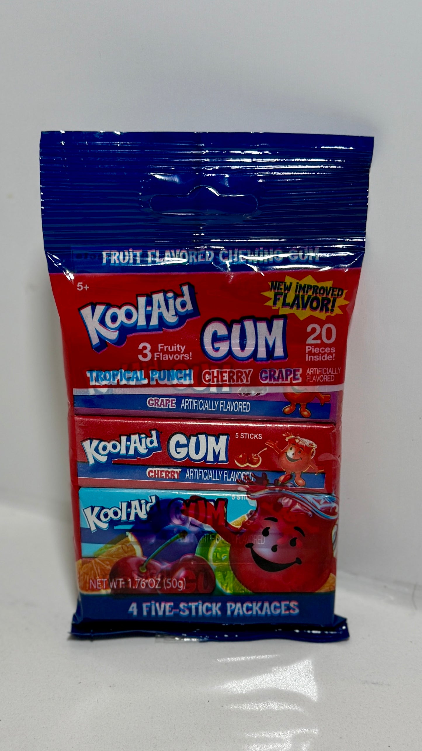 Kool-Aid Gum (3 Flavours) Tropical Punch, Cherry & Grape