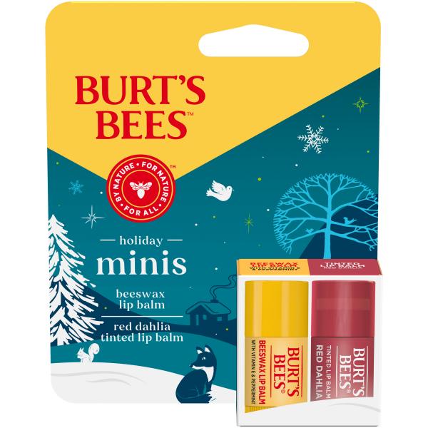 Burt’s Bees Holiday Mini Lip Balm 2pk - Red Dahlia