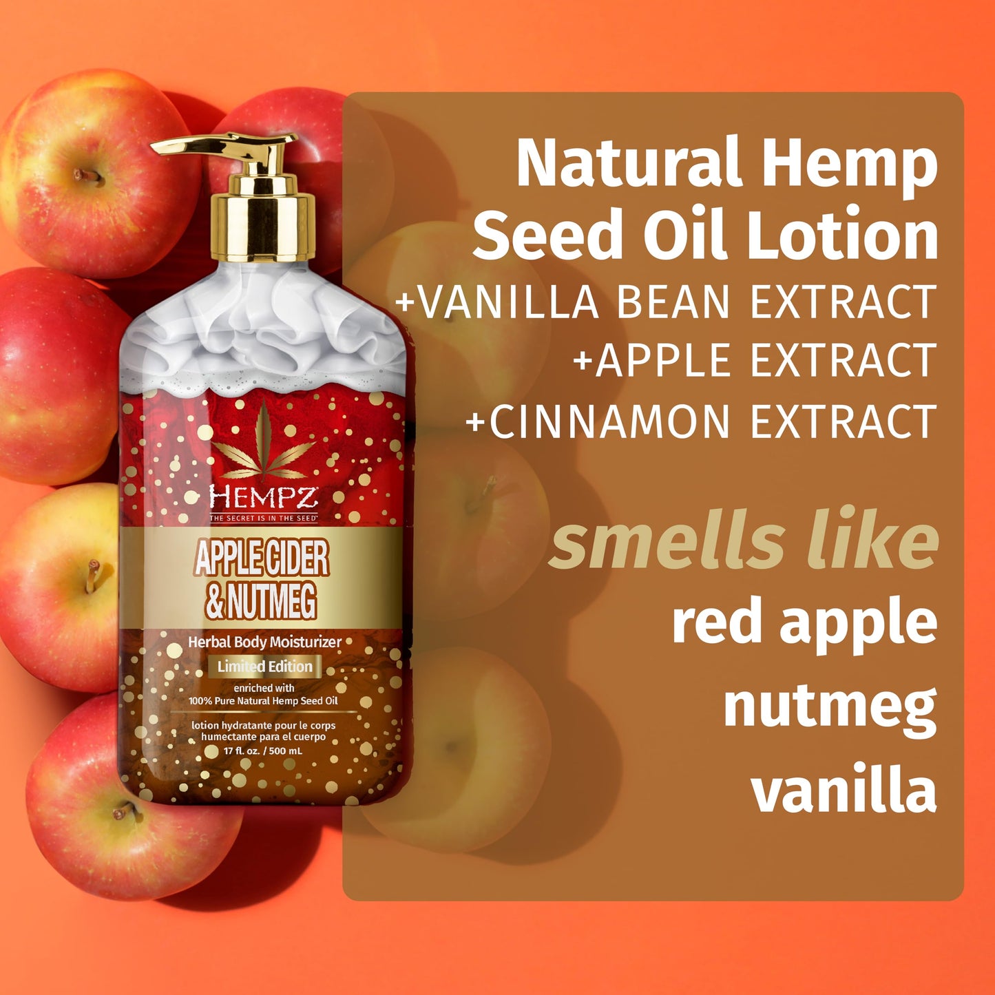 Hempz Body Lotion (500ml) - Apple Cider & Nutmeg