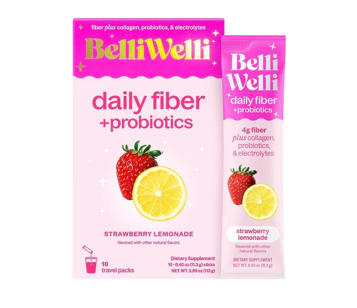 BelliWelli Daily Fibre +Probiotics Travel Pack - 10 Sachets
