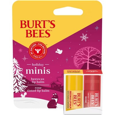 Burt’s Bees Holiday Mini Lip Balm 2pk - Rose