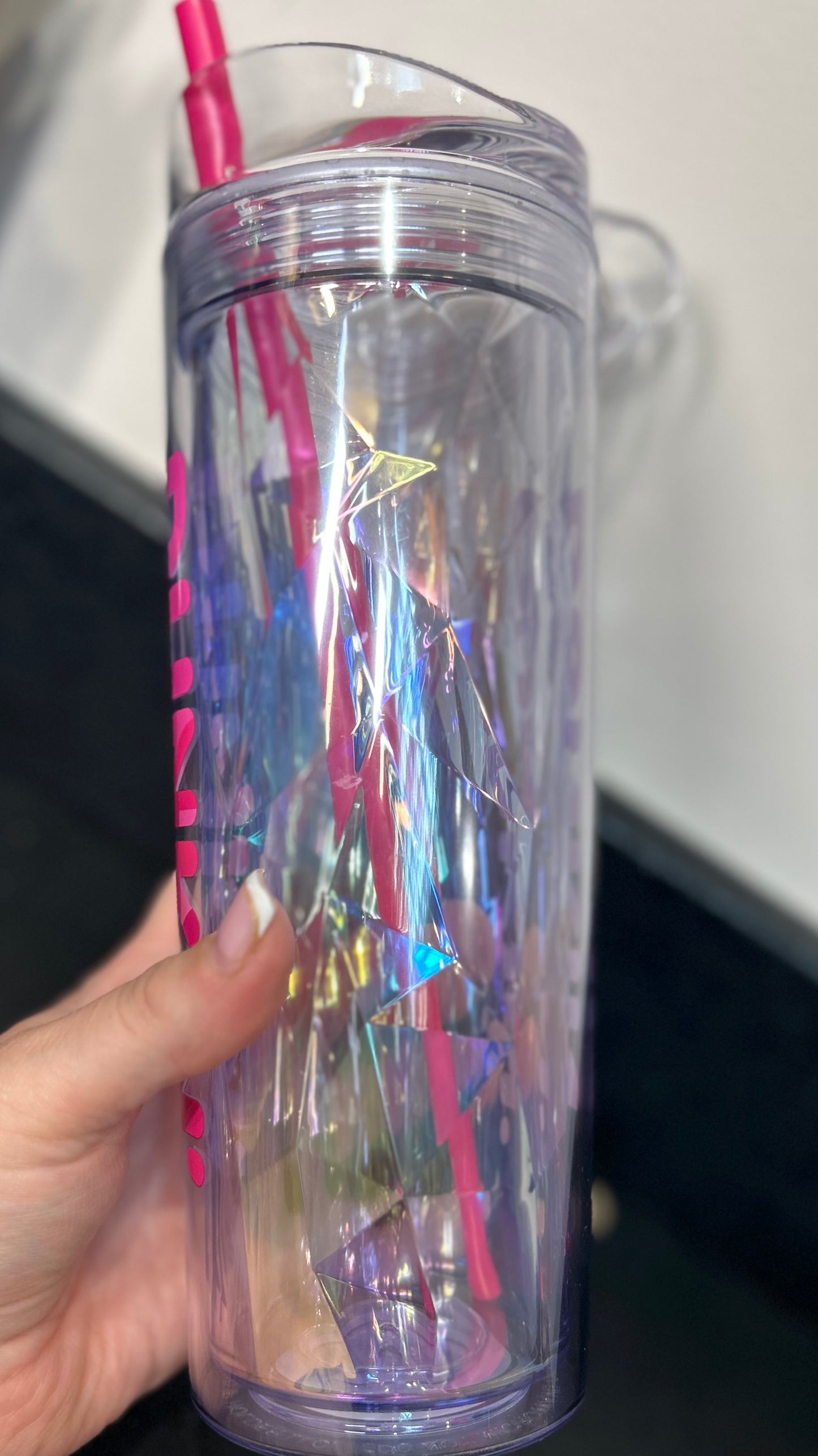 Dunkin’ Donuts Iridescent Reusable Tumbler with Straw - Pink