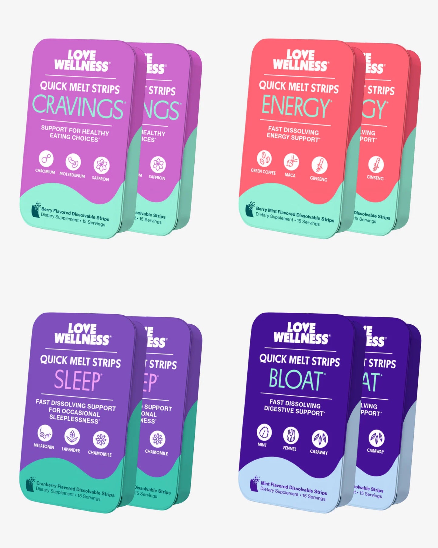 Love Wellness Melatonin Quick Melt Strips (15ct)