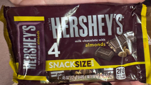 Hersheys Snack Size X 4 - Milk Chocolaye with Almonds