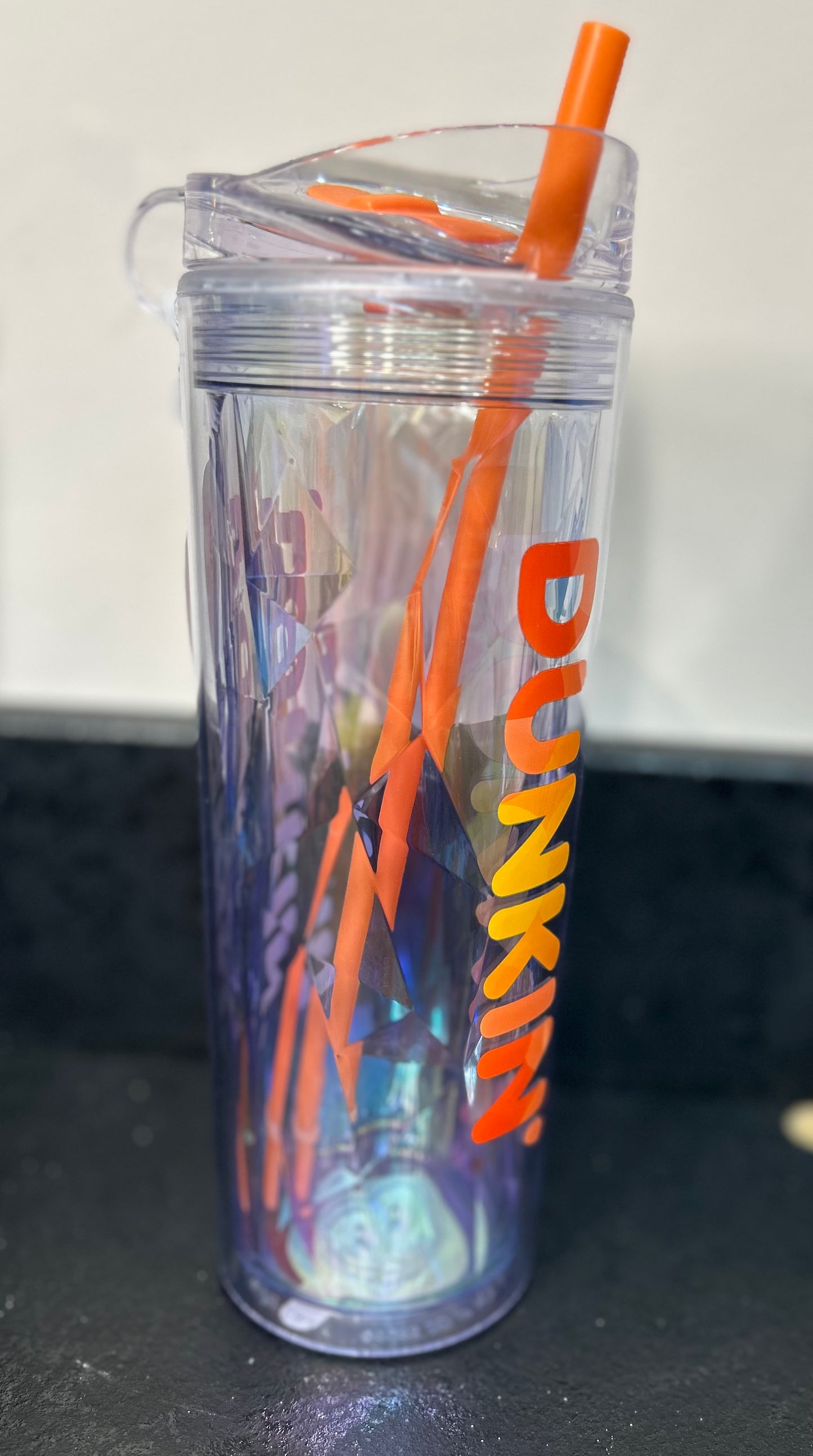 Dunkin’ Donuts Iridescent Reusable Tumbler with Straw - Orange