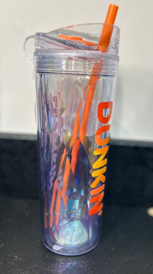 Dunkin’ Donuts Iridescent Reusable Tumbler with Straw - Orange