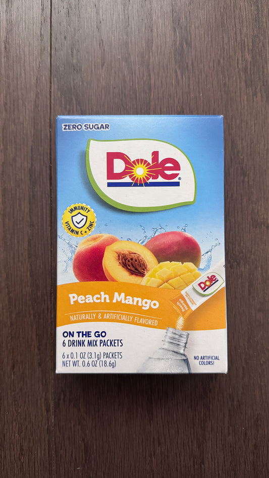 Dole ZERO SUGAR Drink Singles 10ct - Peach Mango