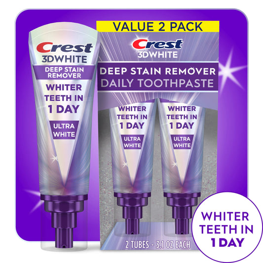 Crest 3D White Deep Stain Remover Toothpaste - 2pk