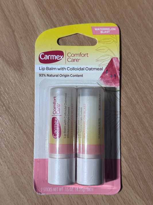 Carmex Lip Balm with Colloidal Oats - Watermelon on blast 2pk