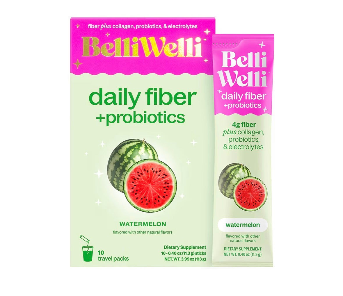 BelliWelli Daily Fibre +Probiotics Travel Pack - 10 Sachets
