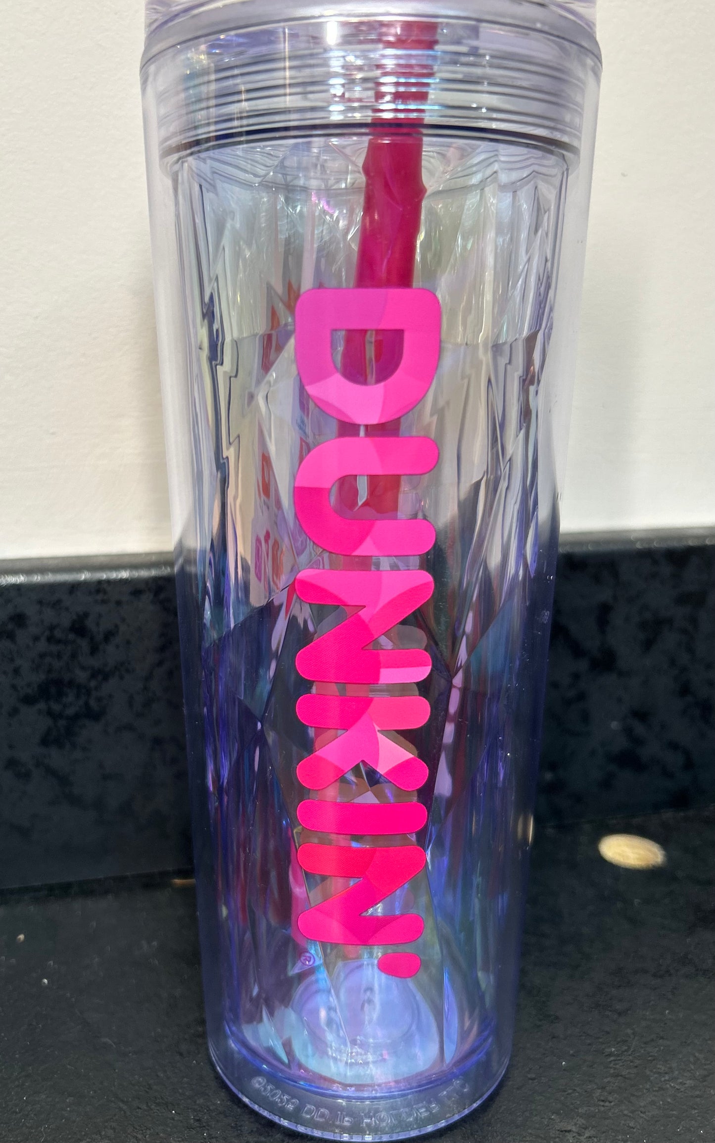 Dunkin’ Donuts Iridescent Reusable Tumbler with Straw - Pink