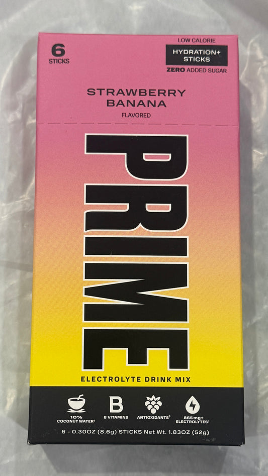 Prime Electrolyte Drink Sachets (6pk)- Strawberry Banana