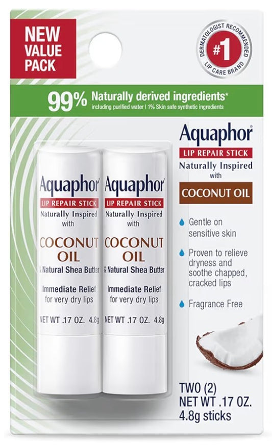 Aquaphor Lip Balm 2pk - Coconut Oil
