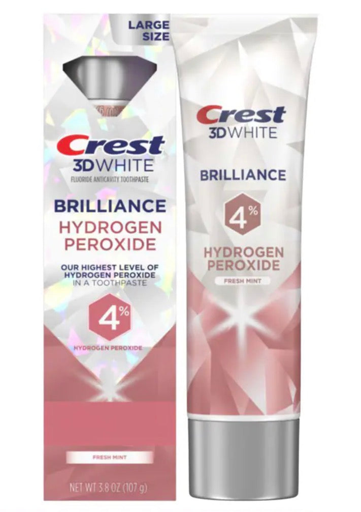 Crest 3D Whitening Brilliance Toothpaste (4% HP) - Fresh Mint (107g)