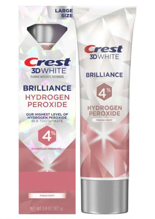 Crest 3D Whitening Brilliance Toothpaste (4% HP) - Fresh Mint (107g)