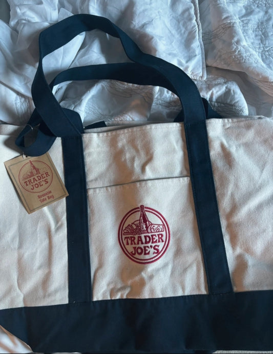 Trader Joe Large Canvas Tote Bag