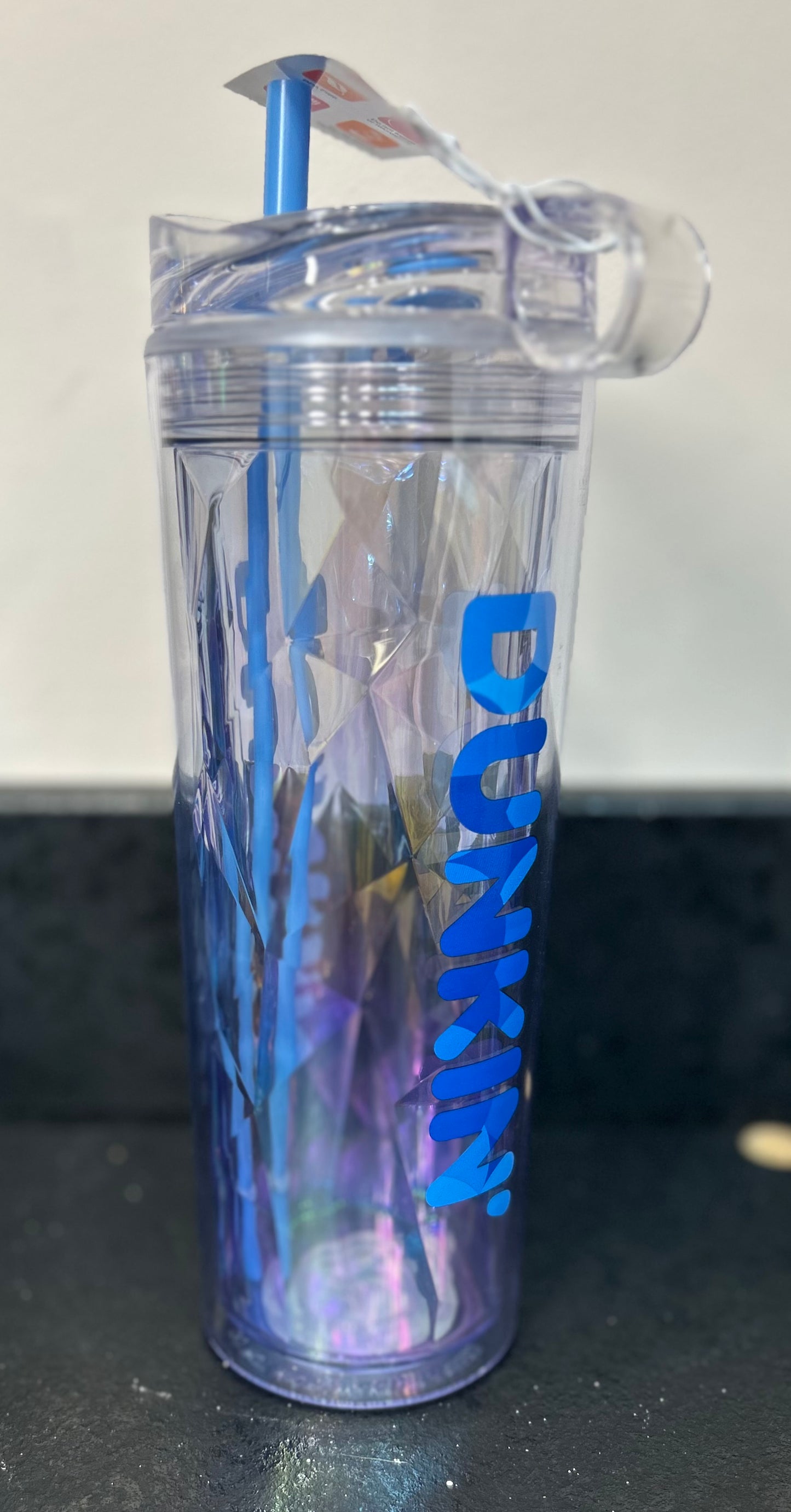 Dunkin’ Donuts Iridescent Reusable Tumbler with Straw - Blue