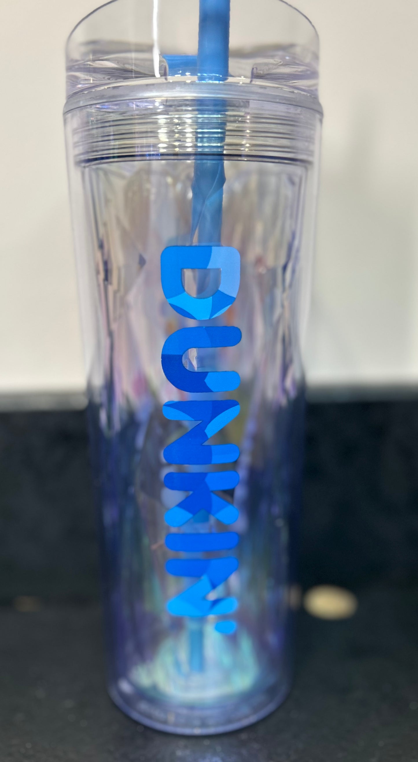 Dunkin’ Donuts Iridescent Reusable Tumbler with Straw - Blue