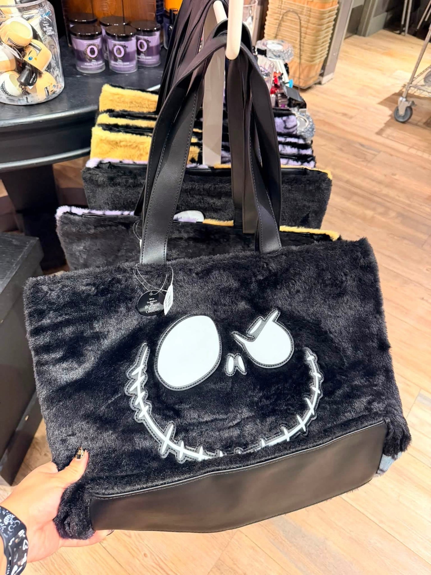 Bath & Body Works X Nightmare Before Christmas Large Faux Fur Reversable Tote