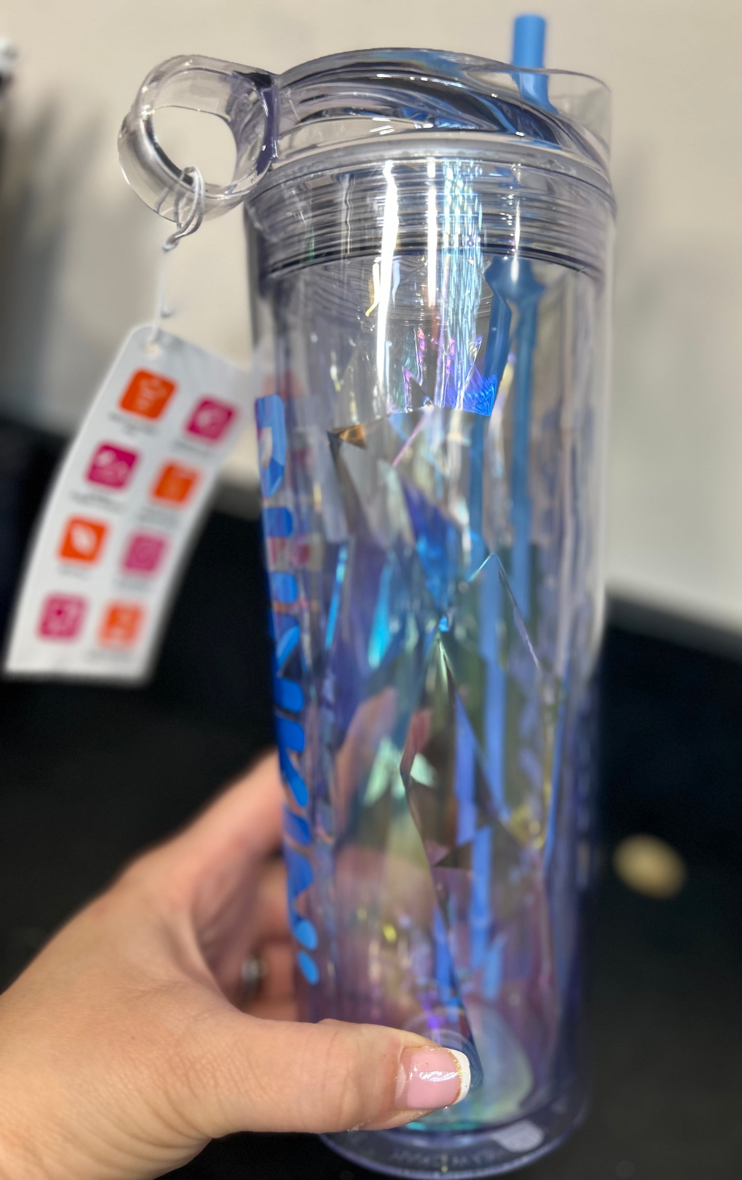 Dunkin’ Donuts Iridescent Reusable Tumbler with Straw - Blue