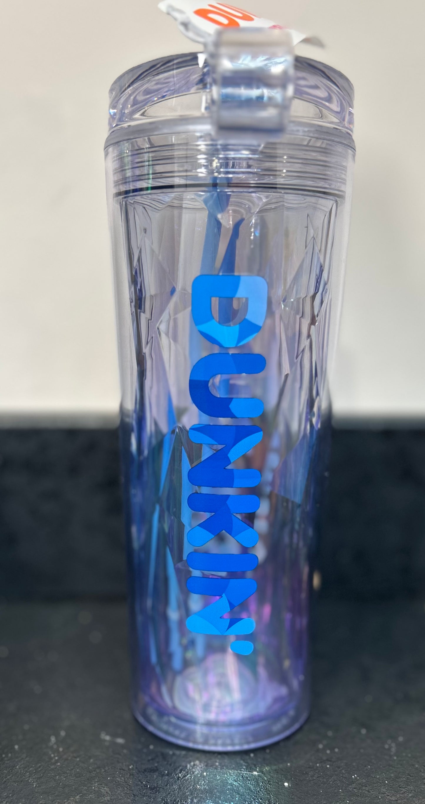 Dunkin’ Donuts Iridescent Reusable Tumbler with Straw - Blue