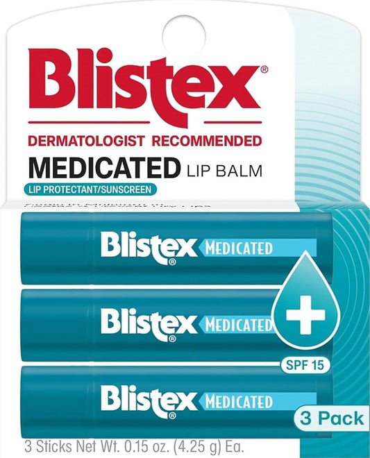 Blistex Medicated Lip Balm - 3pk