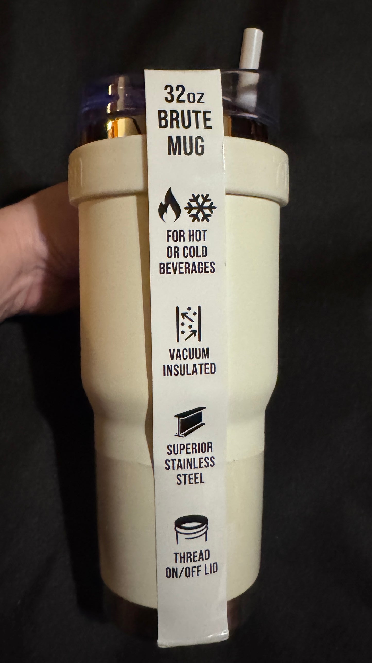 7-Eleven® Large Handled Hot/Cold 32oz Tumbler - Cream