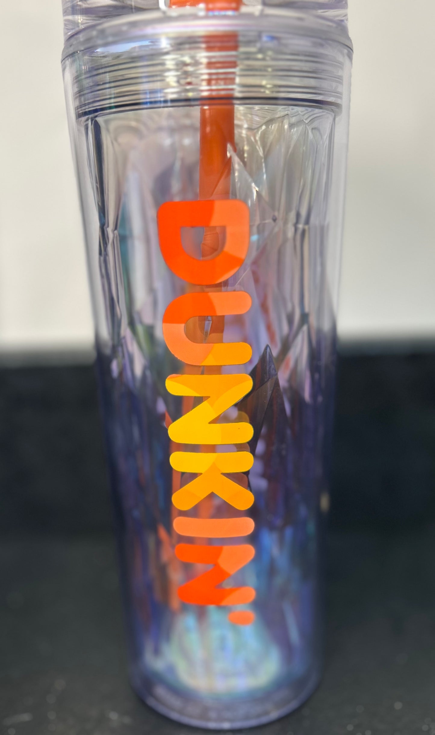 Dunkin’ Donuts Iridescent Reusable Tumbler with Straw - Orange