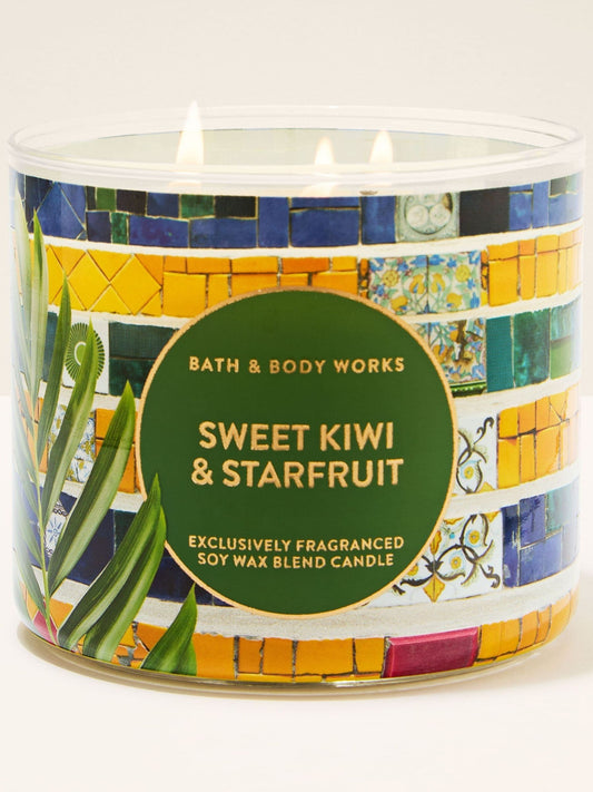 Bath & Body Works 3-Wick Candle - Sweet Kiwi & Starfruit