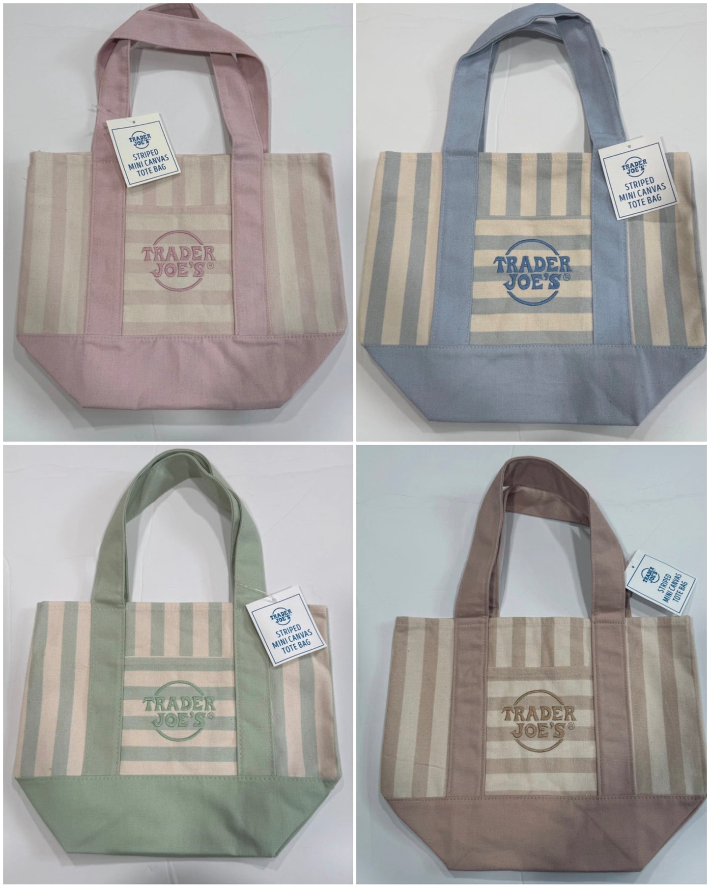 Trader Joe’s Striped Pastel Mini Tote Bag (STOCK RESERVATION)